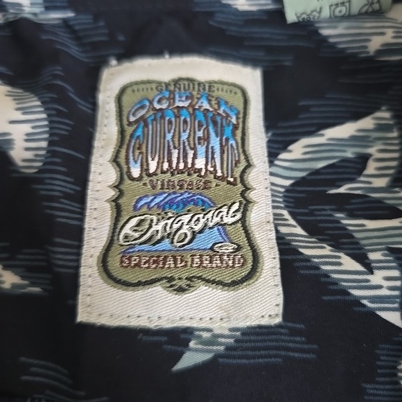 Ocean Current Shirt Mens Large Blue Hawaiian Print Short Sleeve‎ Casual Vacation - Picture 3 of 7